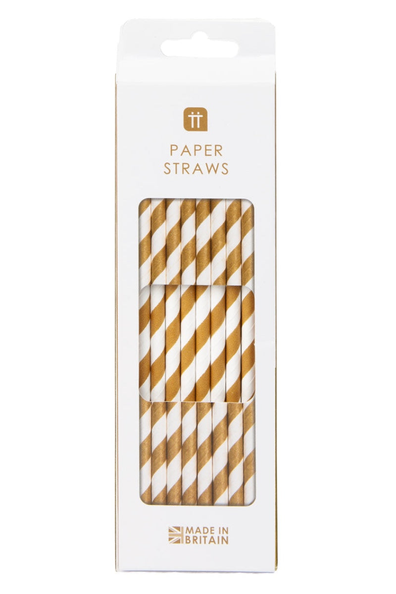 gold stripe straws