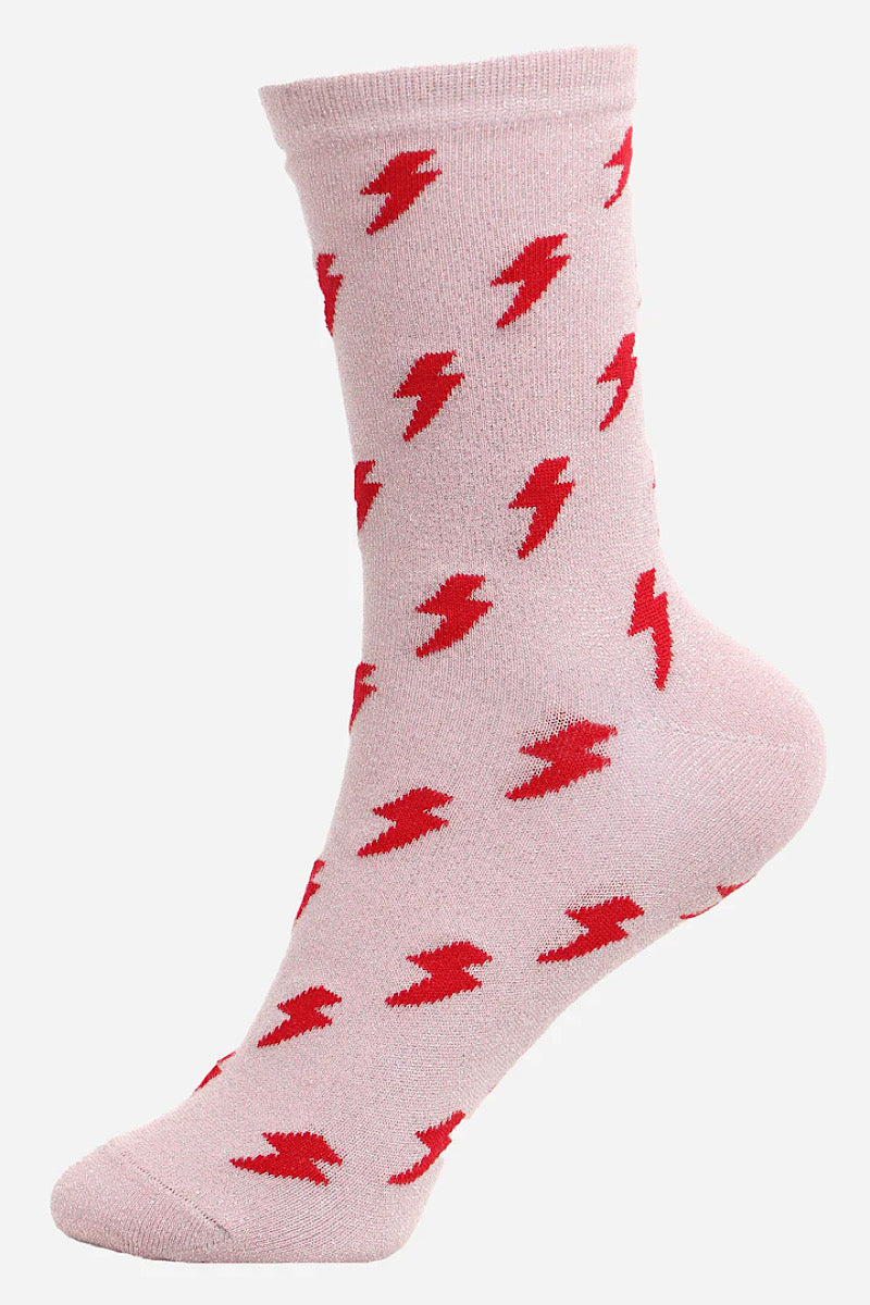 Lightning Bolt Glitter Socks