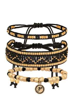 black and gold bracelet set