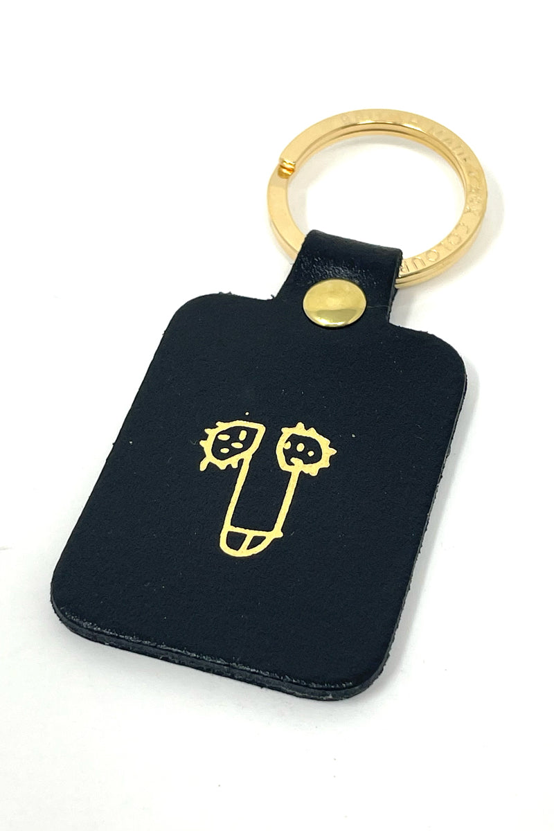 black leather willy keyring
