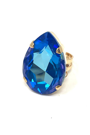 large blue crystal ring