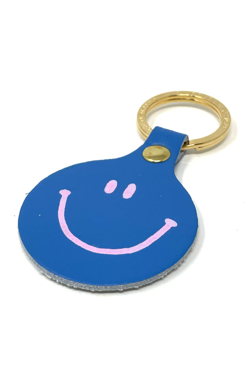 blue smiley keyring