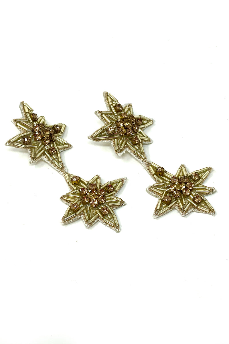 my doris gold star beaded drop earrings
