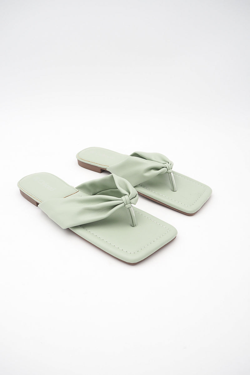 green marbella mule sandals