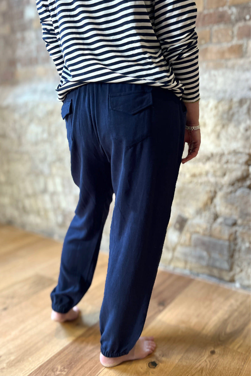 navy Leo relaxed trousers
