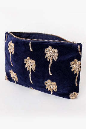 luxurious gold palm velvet pouch