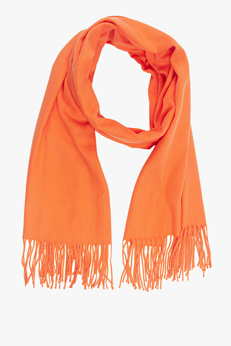 orange tassel scarf