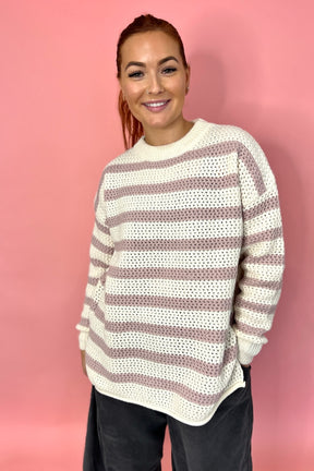 pink stripe knitted jumper