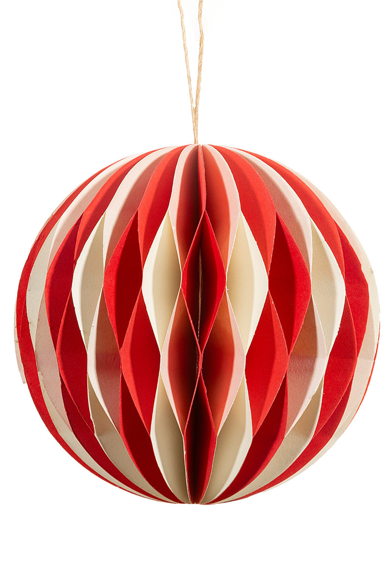 Sass & Belle Red & White Multi Colour Honeycomb Paper Hanging Decoration