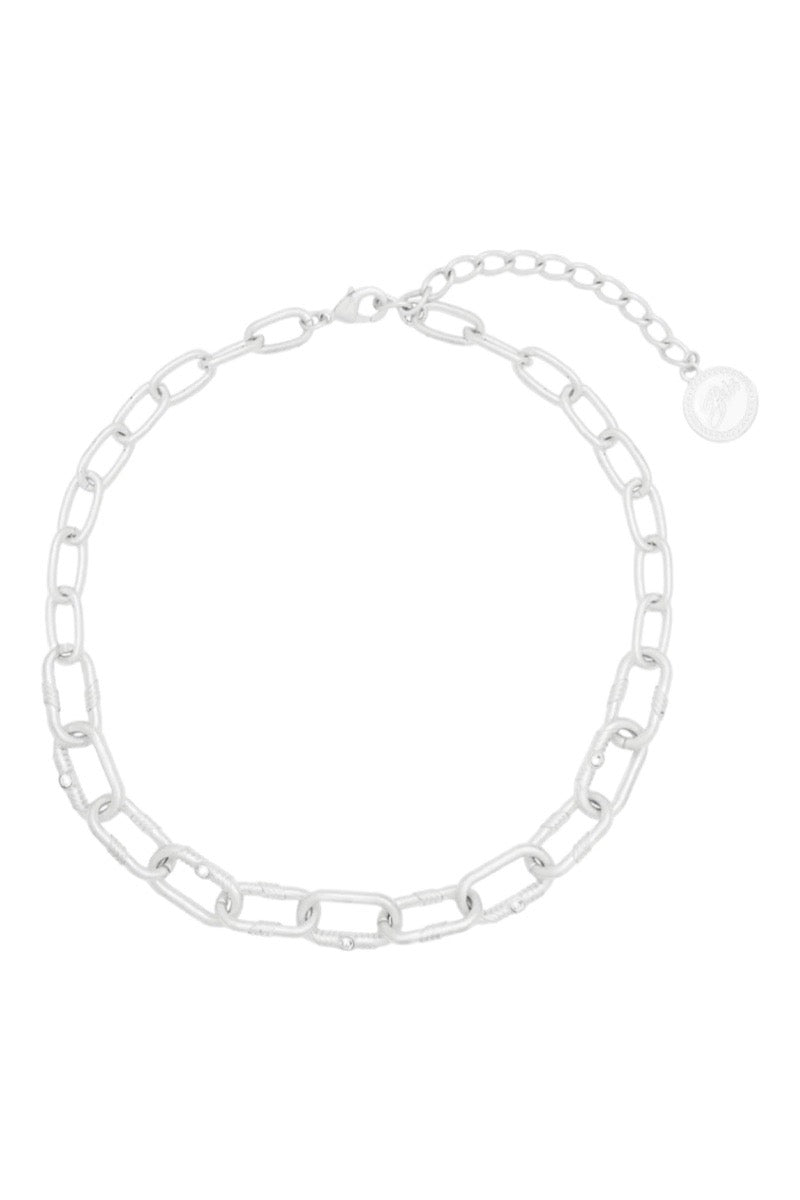 silver courage chunky chain necklace