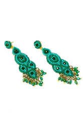 turquoise beaded drop earrings